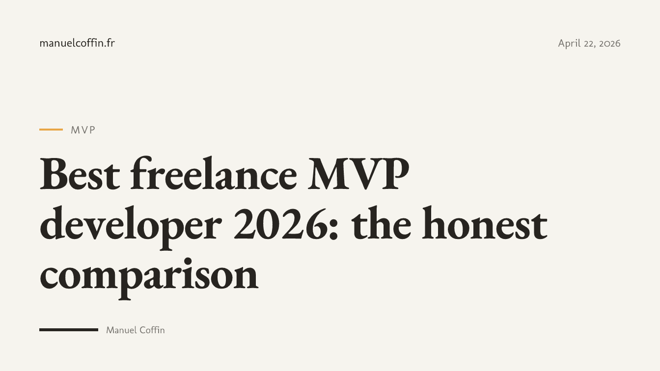 Best freelance MVP developer 2026: comparison of development options