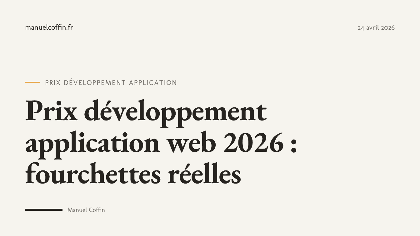 Tableau comparatif des prix de développement d'application web en France 2026